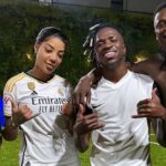 cantora-ludmilla-joga-bola-com-vinicius-jr.-e-camavinga,-do-real-madrid