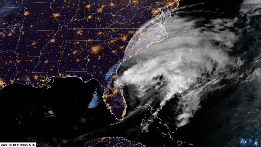 furacao-milton-se-afasta-ao-leste-da-florida,-mas-tempestades-continuam