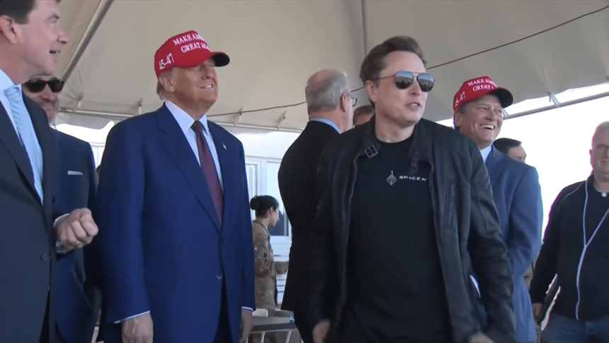 trump-e-musk-assistem-a-lancamento-de-foguete-da-spacex-no-texas